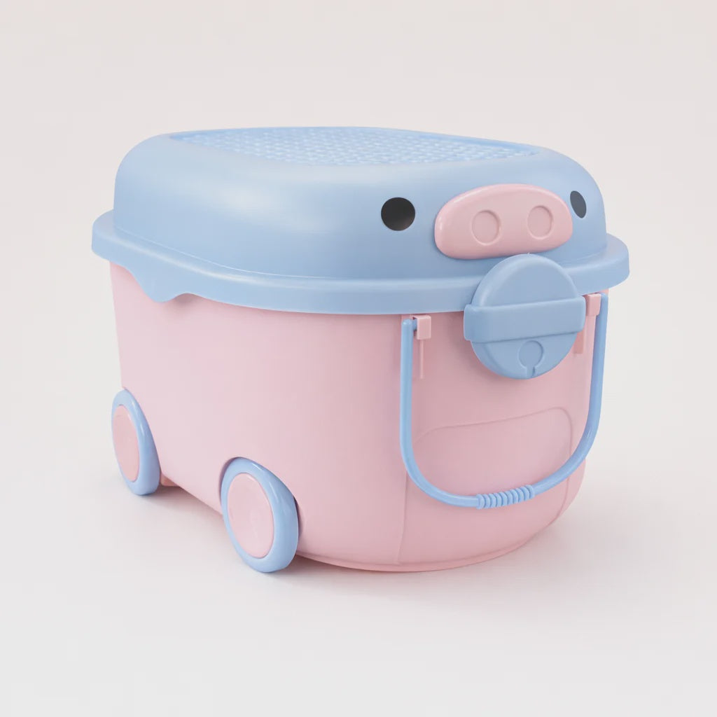 Ride a Long Storage - Blue and Pink Pig