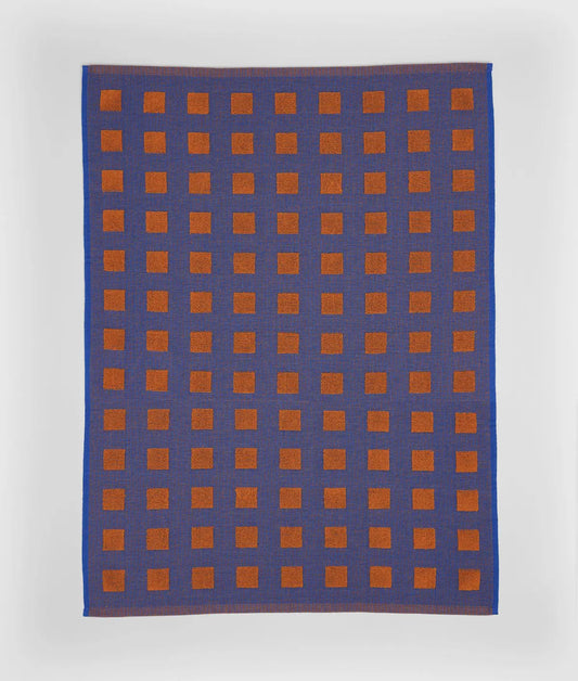 Squares Burgundy/Blue Tea Towel