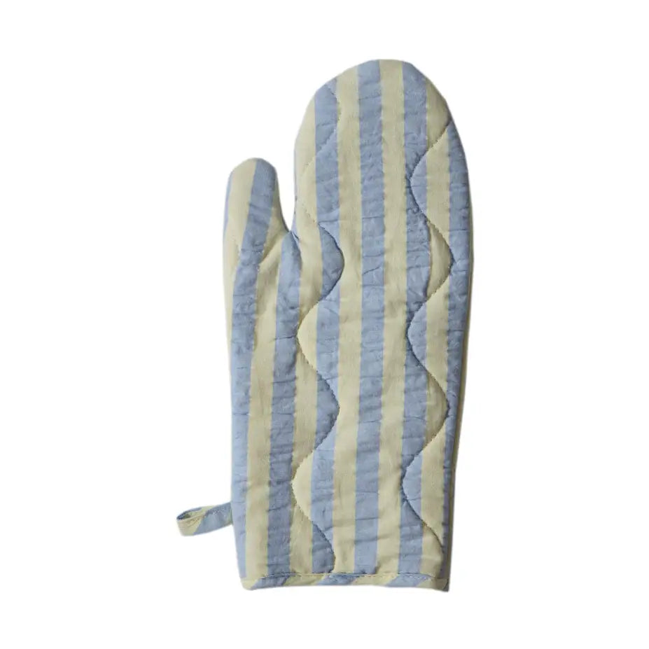 Butter Blue Seersucker Oven Mitt
