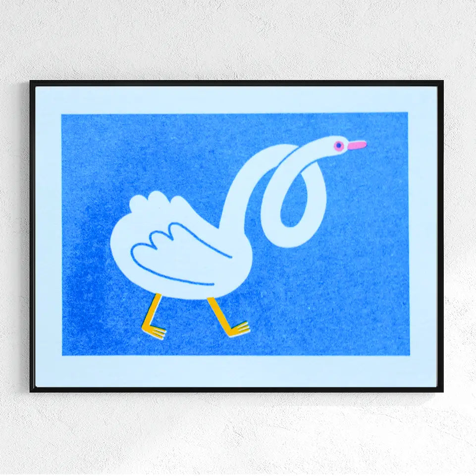 Duck Mini Risograph Print