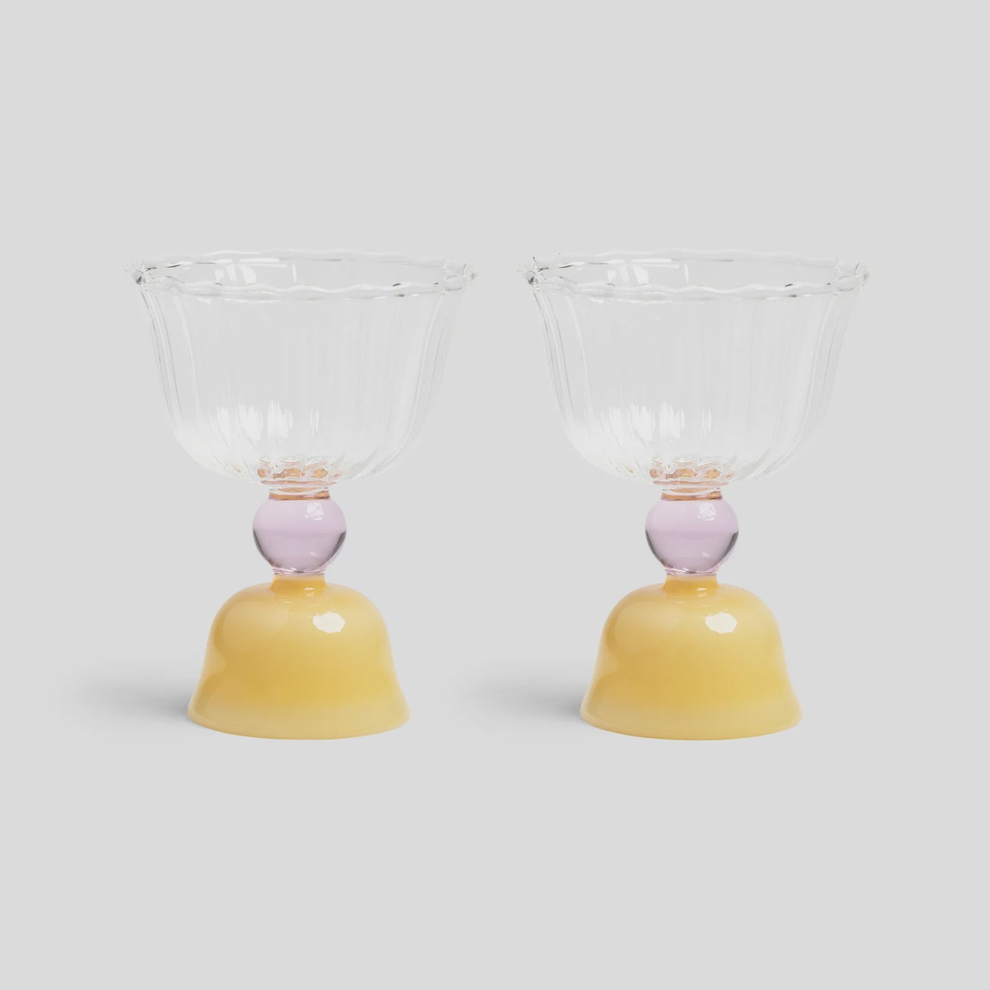 Glass Tulip Set of 2 Caramel