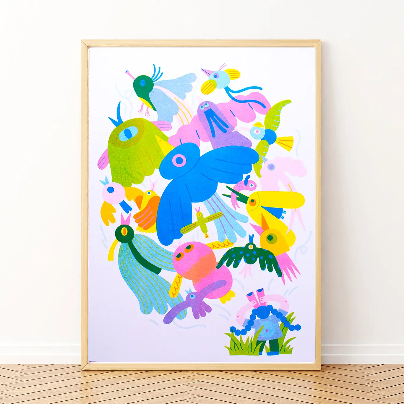 Bird WatcherA3 Risograph Print