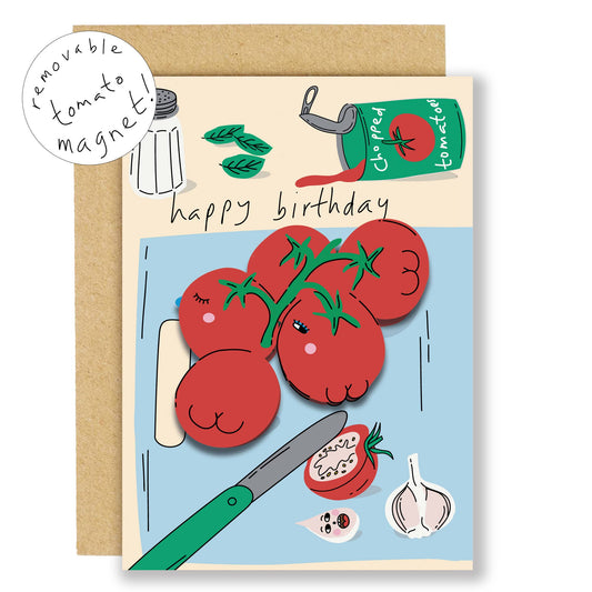 Magnet greeting/keepsake card - tomato