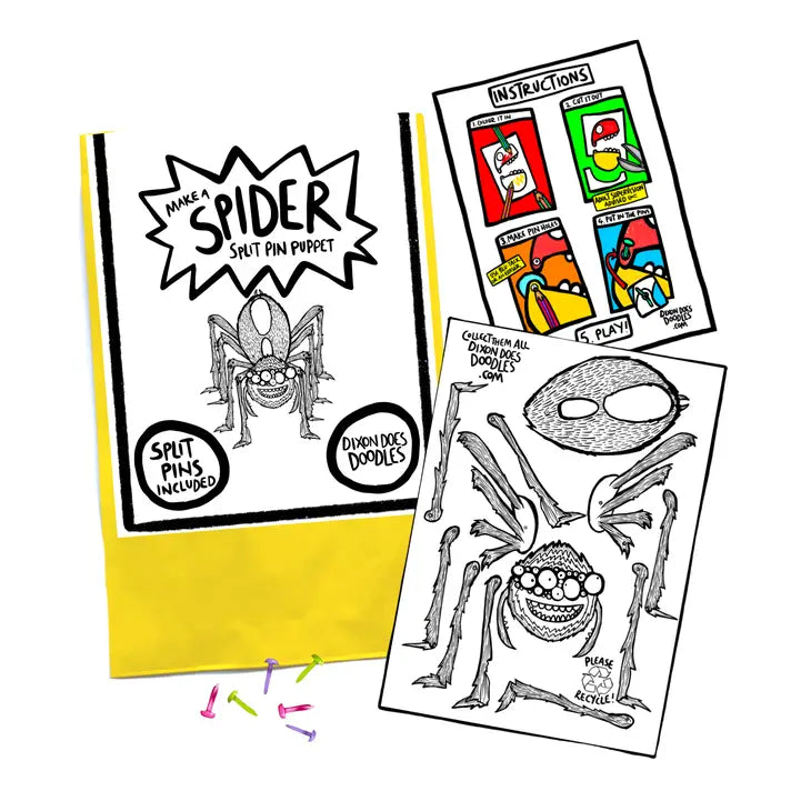Spider Split Pin Puppet Craft Pack