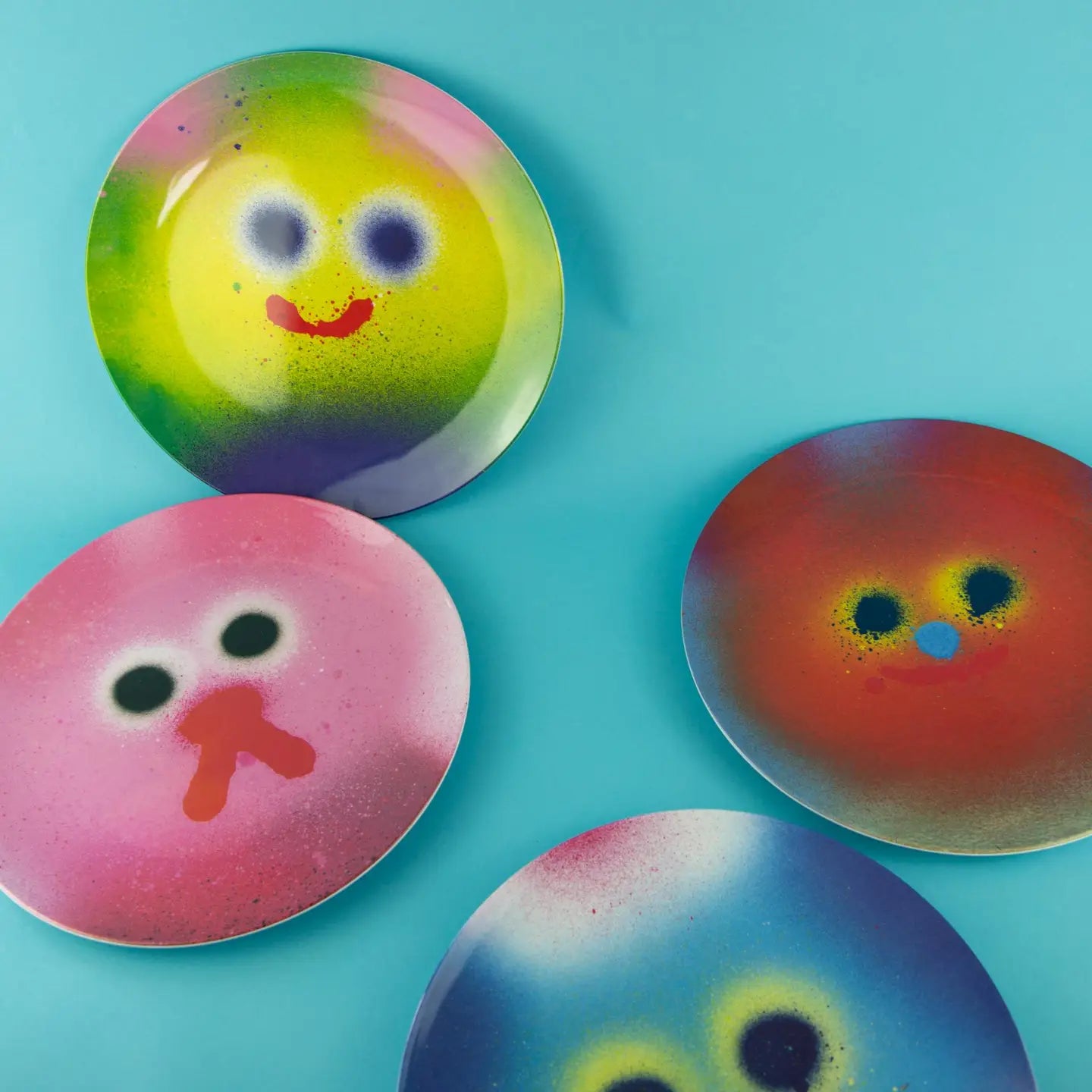 Blue Melamine Plate X Jon Burgerman