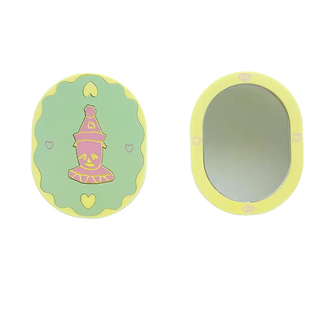 Clown Pocket Mirror - Pastel Green