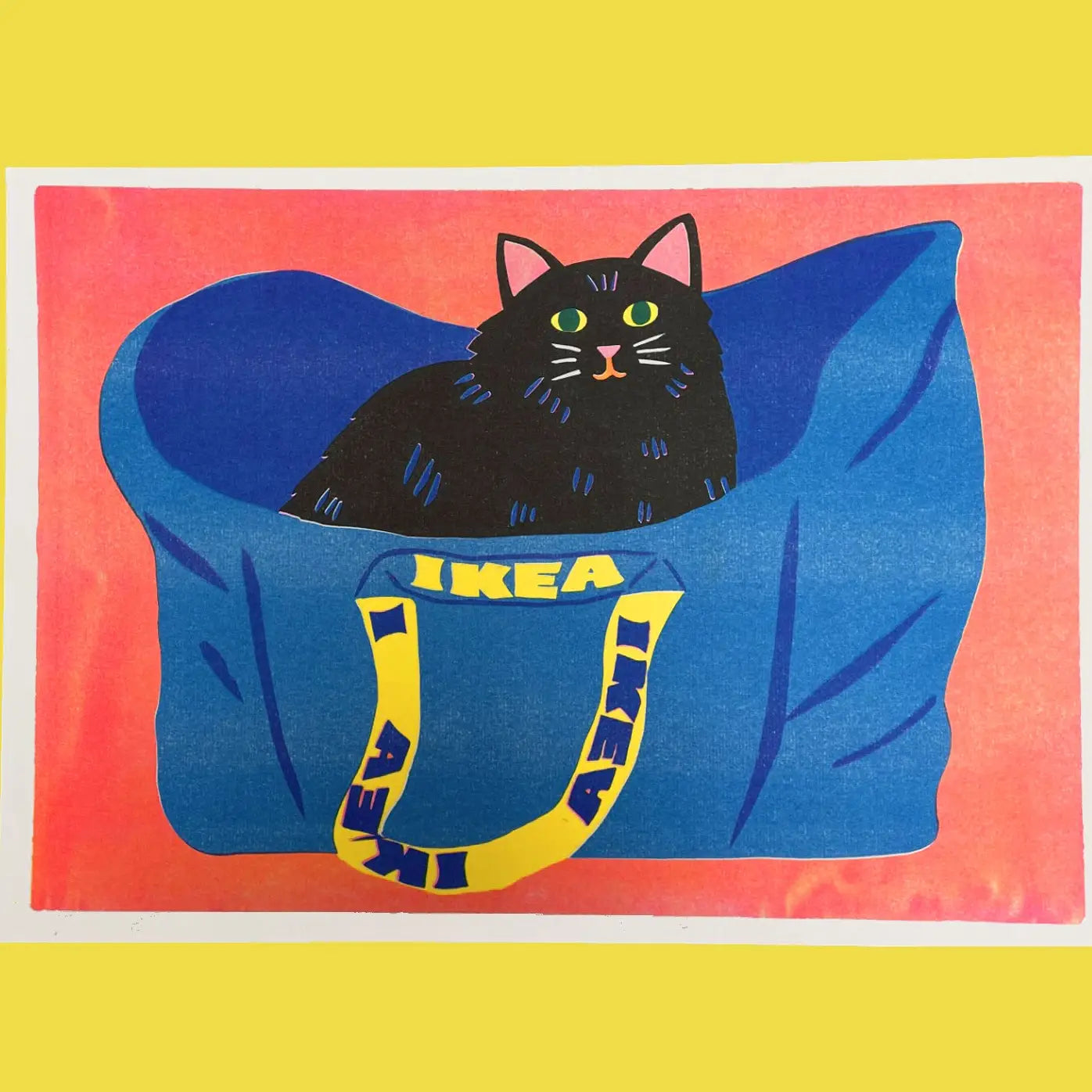 Ikea Bag Cat Print A3