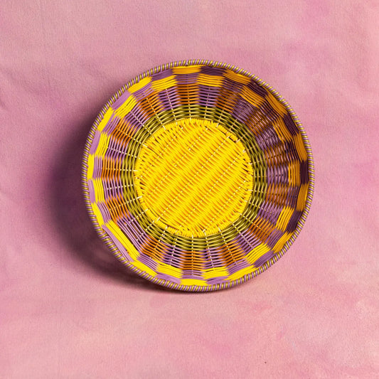 Woven Bowl - Yellow/Lilac