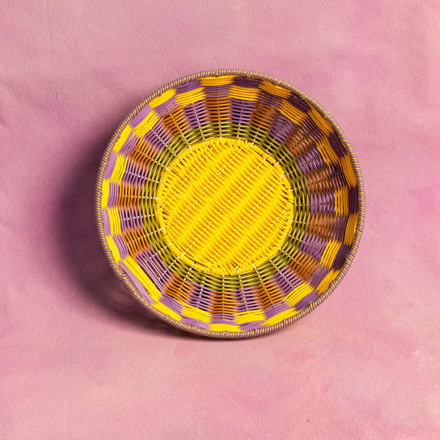 Woven Bowl - Yellow/Lilac