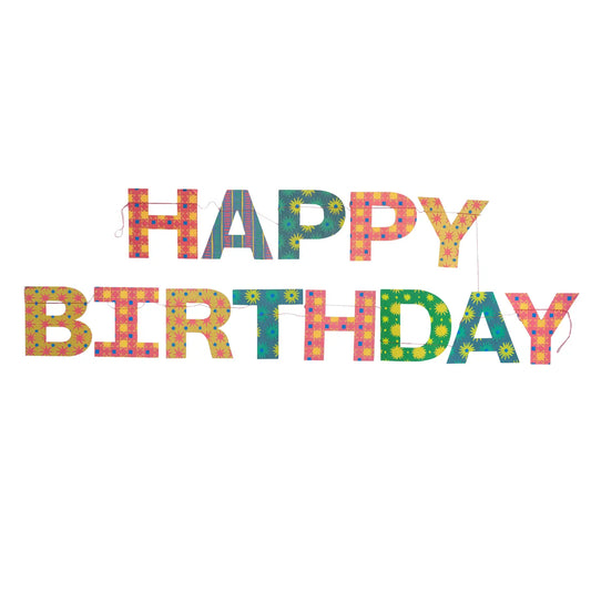 Bright Happy Birthday Sewn Garland