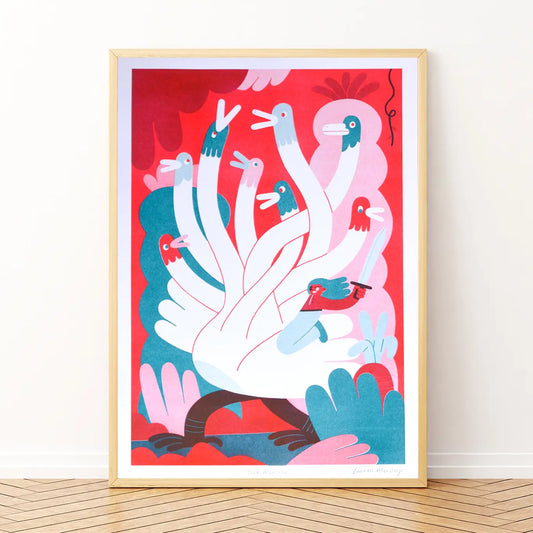 Duck Monster A3 Risograph Print