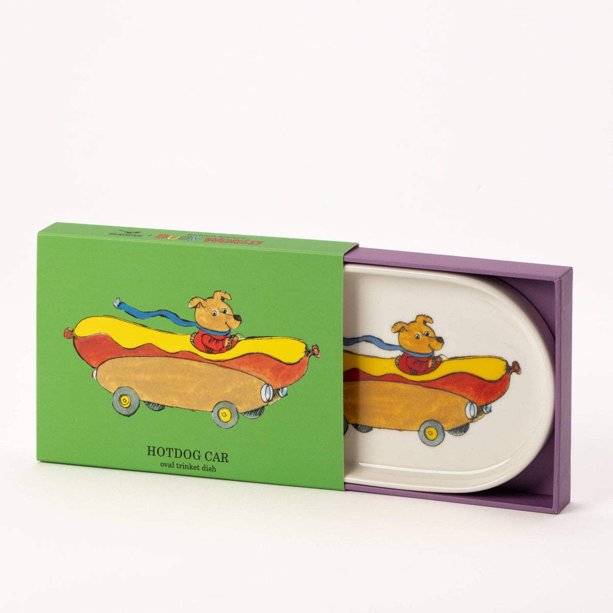 Magpie x Richard Scarry Hot Dog Car oval Trinket Dish