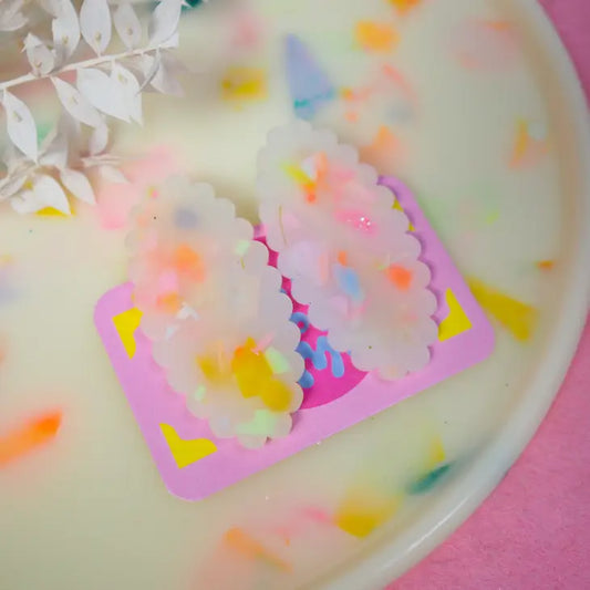 Scallop Terrazzo Hair Clips