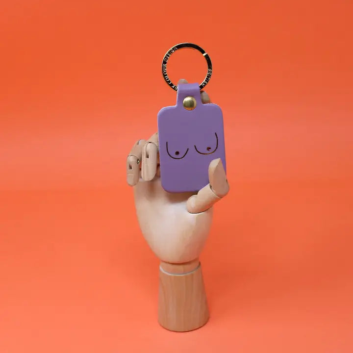 Boob Leather Key Fob Lilac