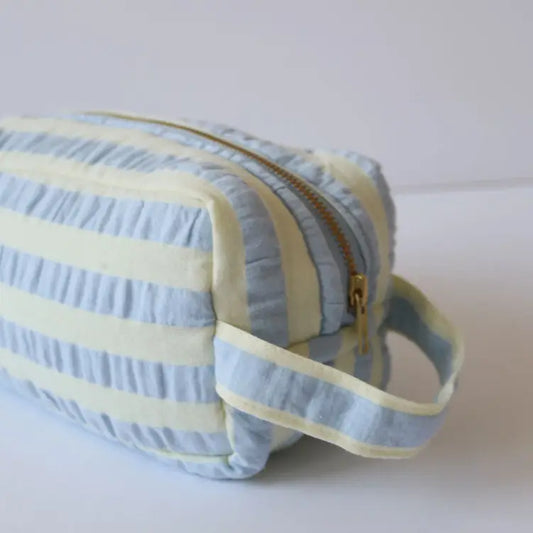 Butter Blue Seersucker Dopp Kit