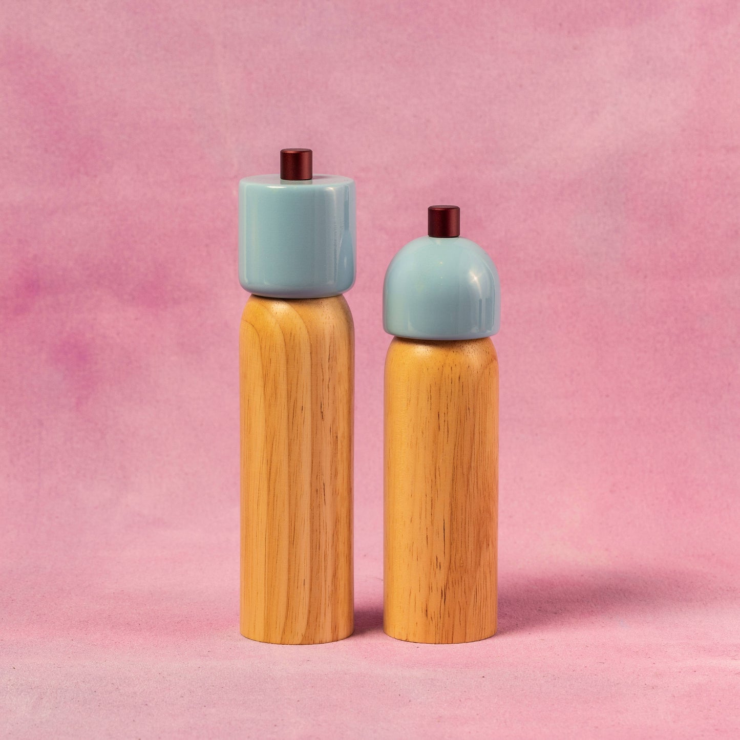 Salt & Pepper Grinder - Light Blue & Burgundy