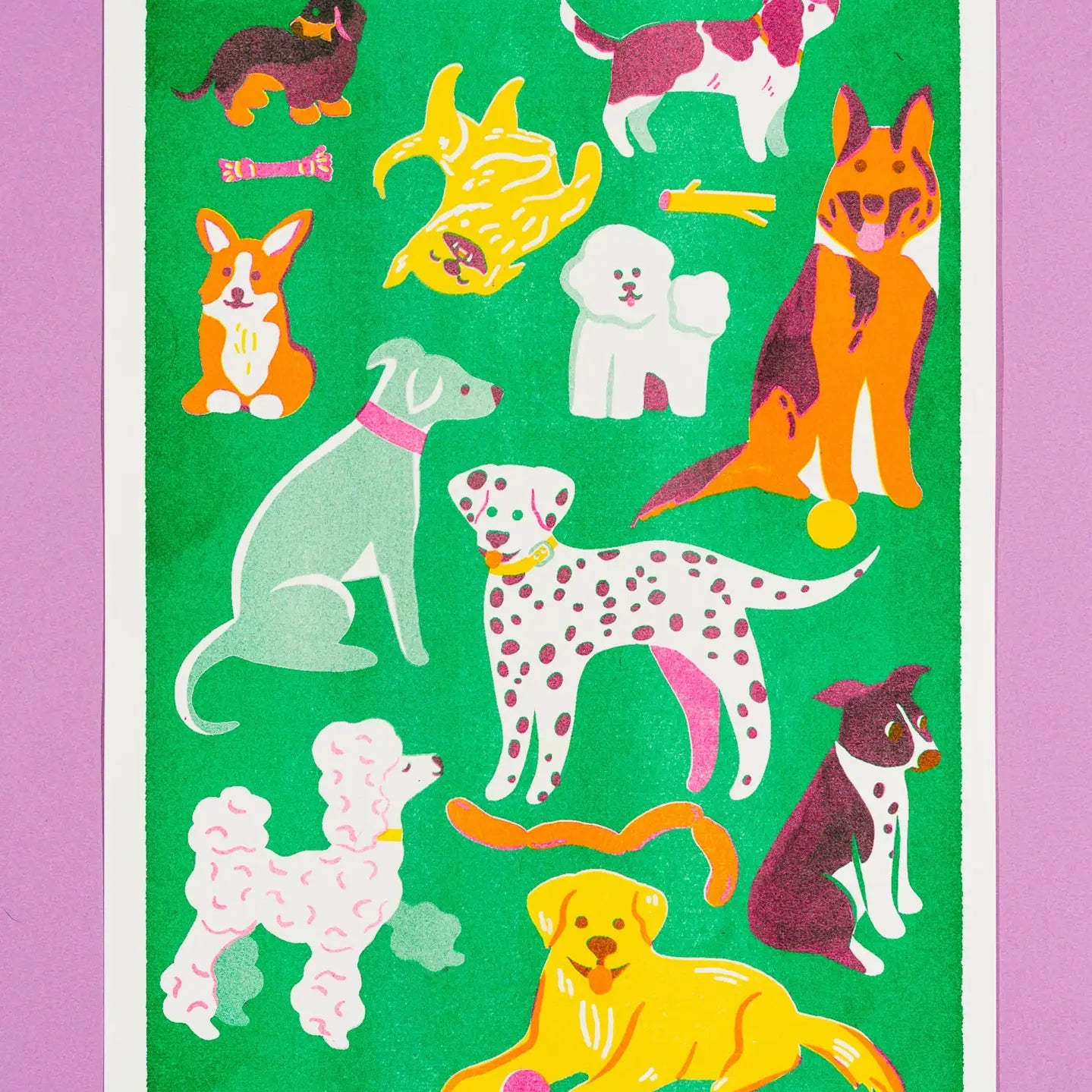 Dog Risograph Print A3