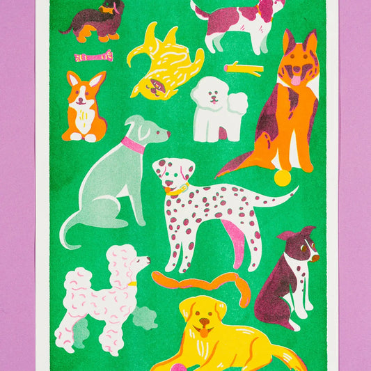 Dog Risograph Print A3