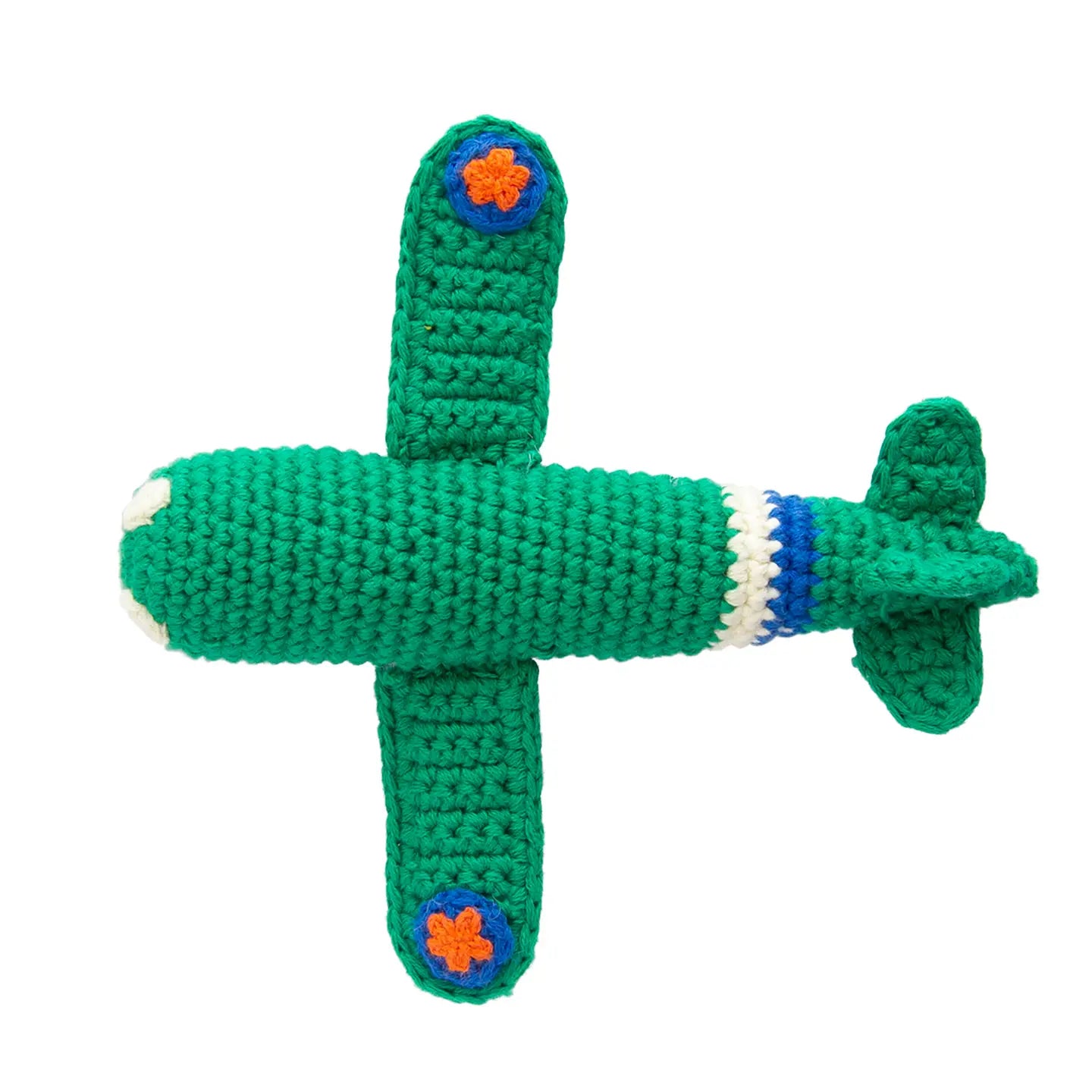 Crochet Rattle Airplane Green
