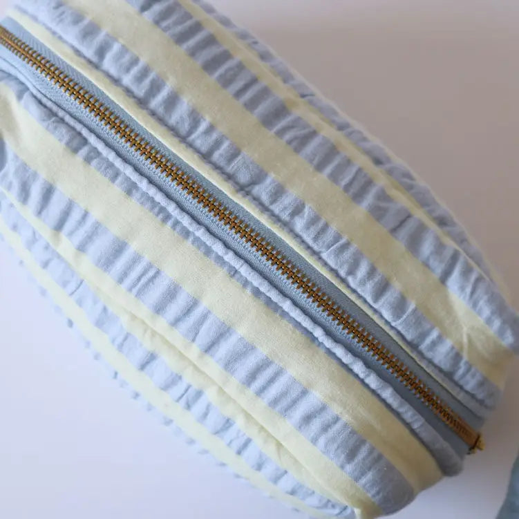 Butter Blue Seersucker Dopp Kit