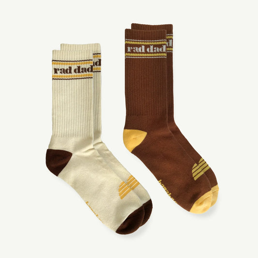Rad Dad Organic Cotton Crew Sock Pack - Natural & Brown