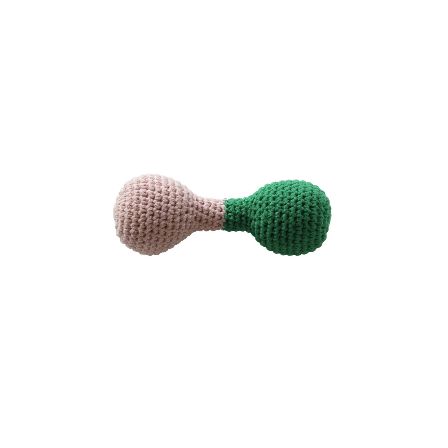 Crochet Dumbbell Rattle Pink/Green