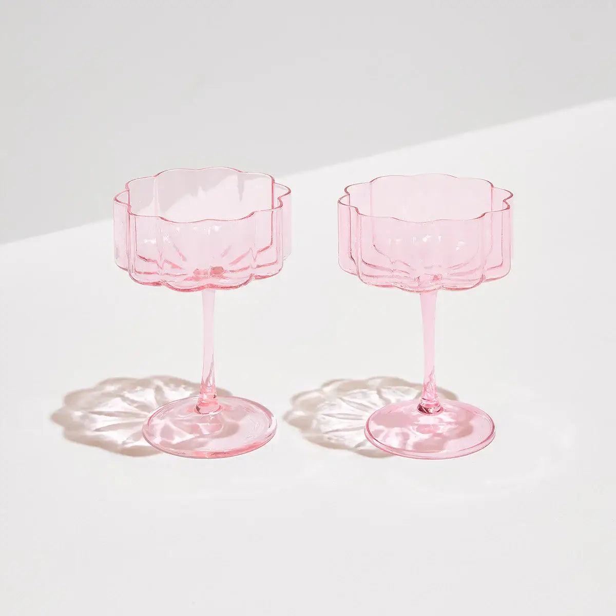 TWO x WAVE COUPE GLASSES - PINK