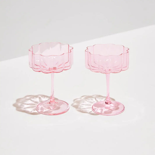 TWO x WAVE COUPE GLASSES - PINK