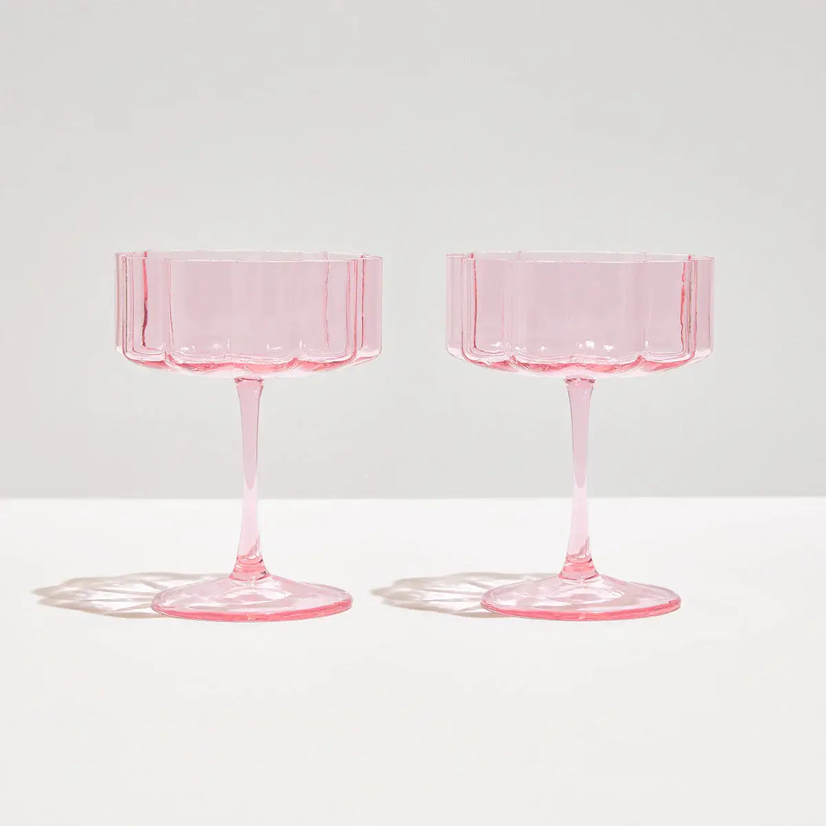 TWO x WAVE COUPE GLASSES - PINK