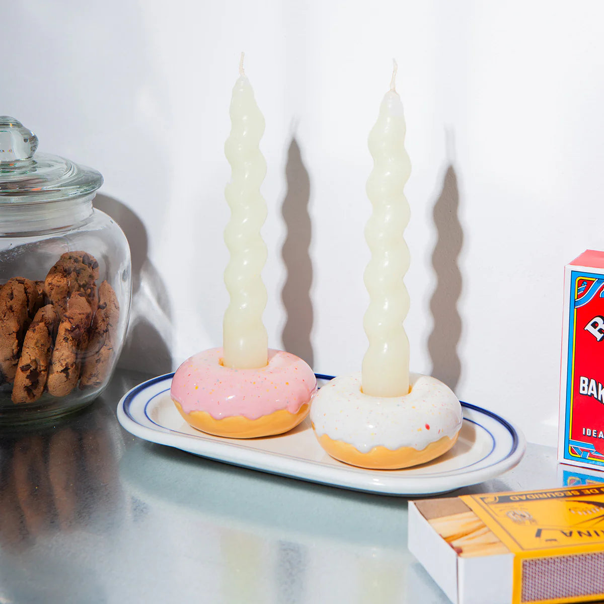 Fast Food Candle Holder Donut Pink