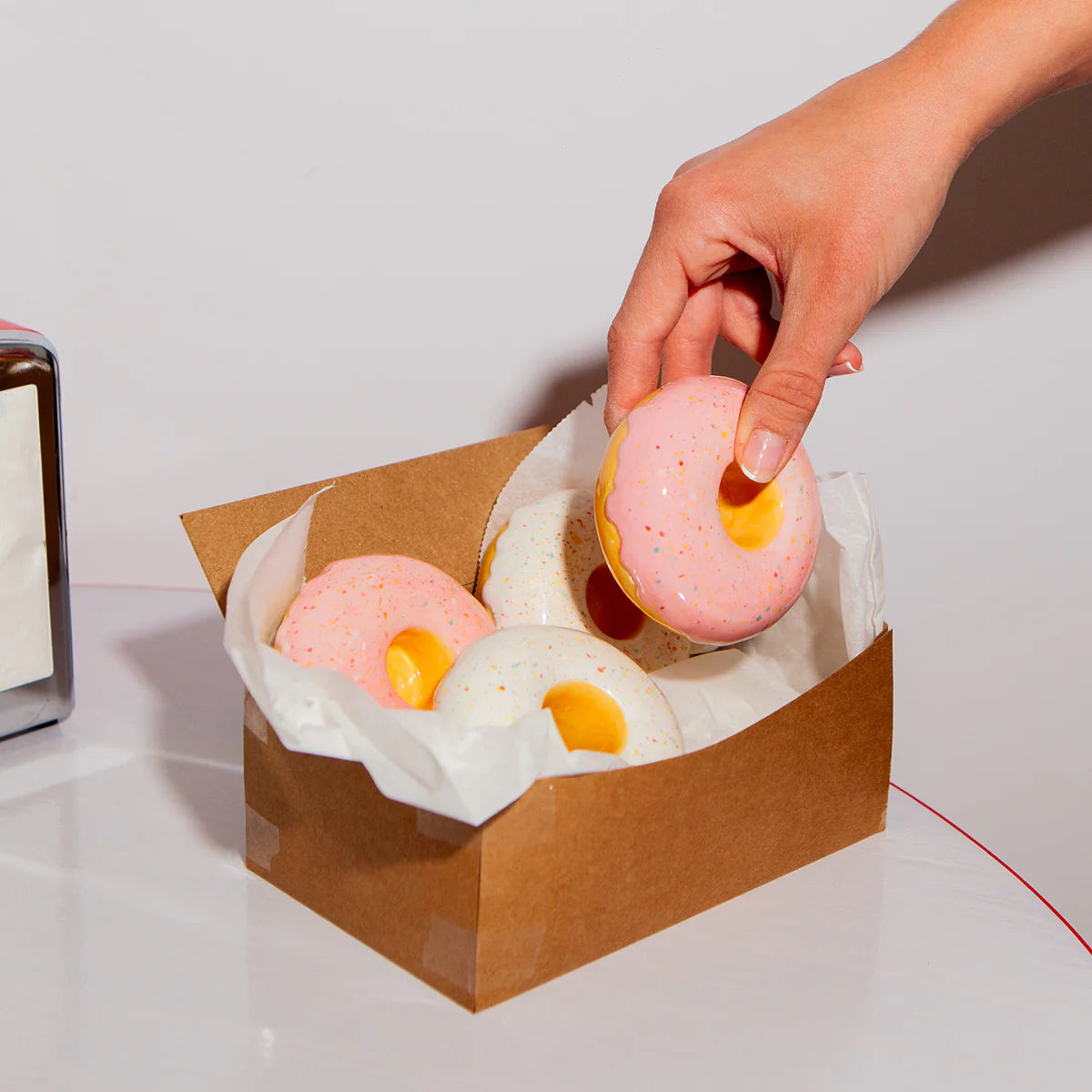 Fast Food Candle Holder Donut White