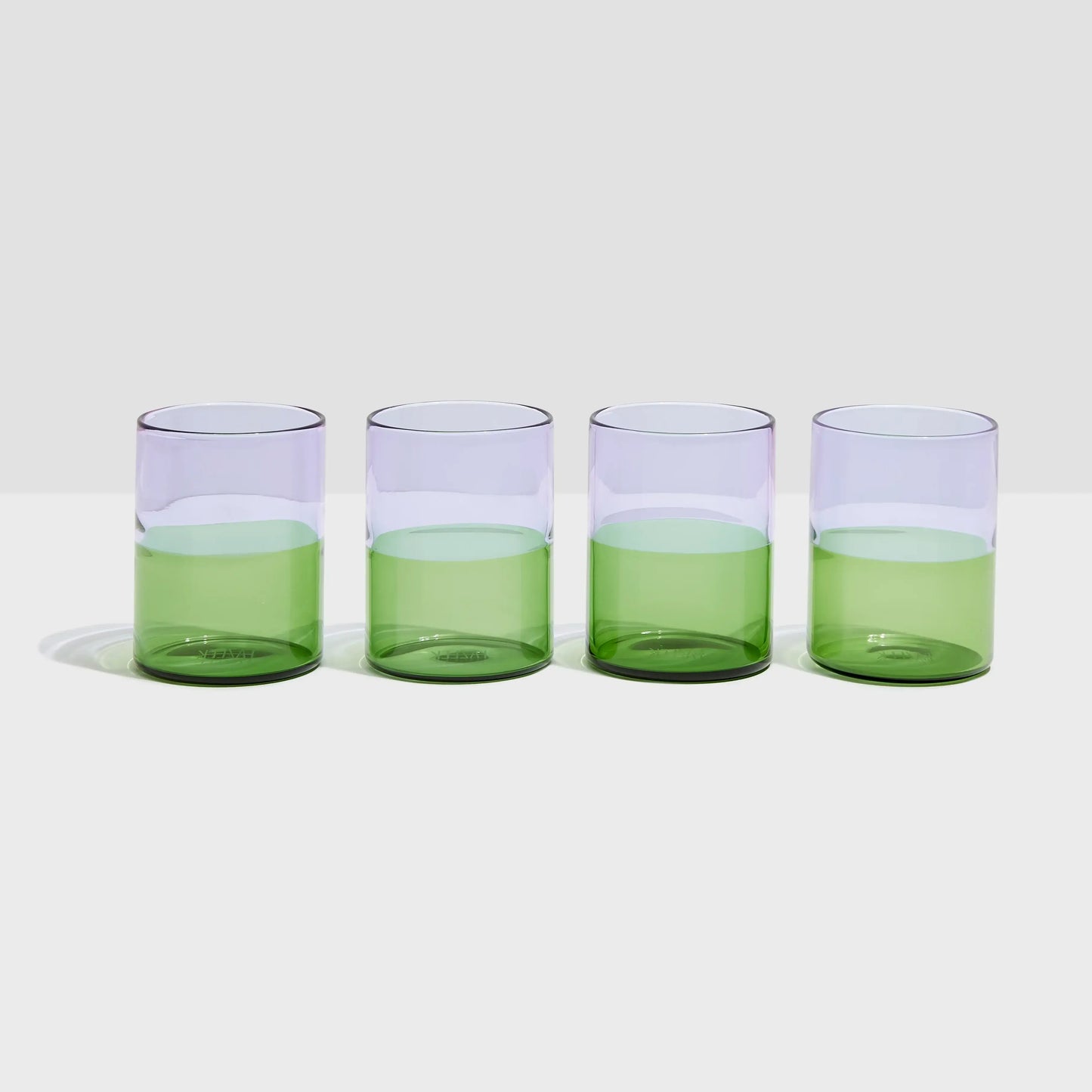 Two Tone Glasses - Set of 4Lilac + Green