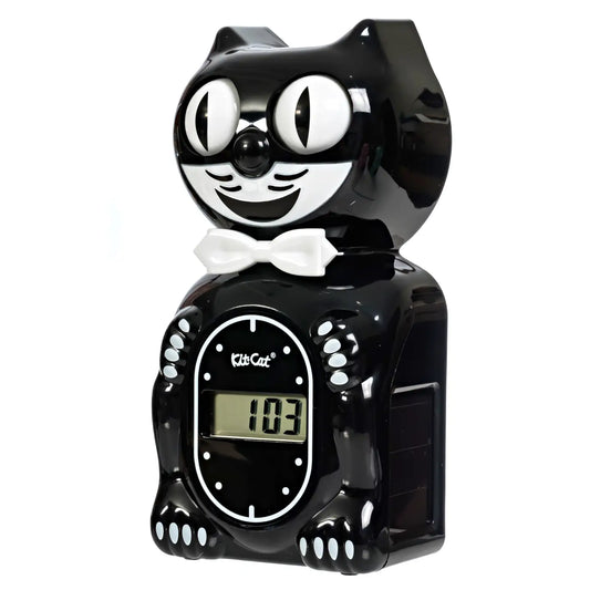 Kit Cat Klock Solar Digital Alarm Klock Classic Black Side Angle Right