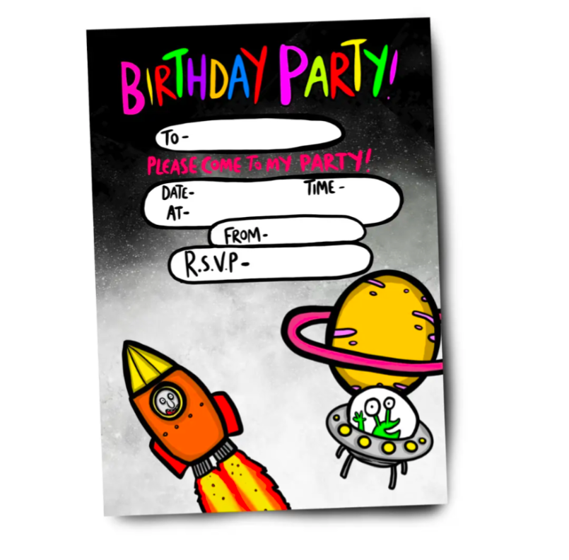 Space Birthday Party Invitation