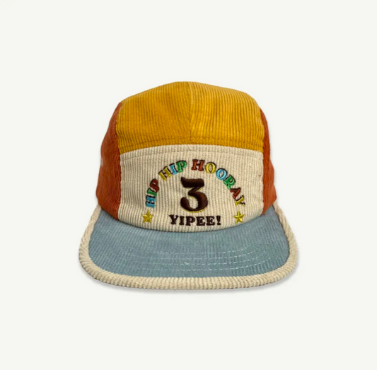 3rd Birthday Cord Cap - Primary Spliced
