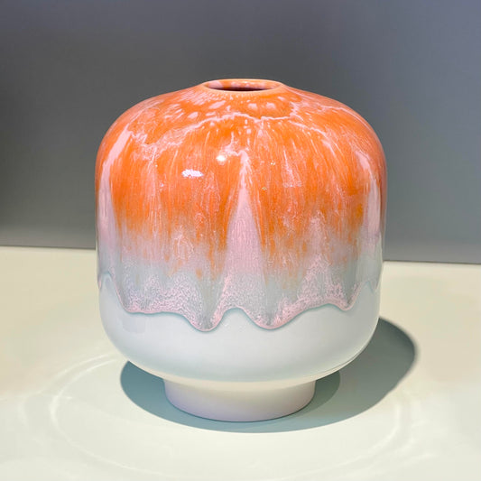 Studio Arhoj Hana Vase Large 6 Hand-cast Hand-glazed Porcelain Colour Orange Pastel Blue White