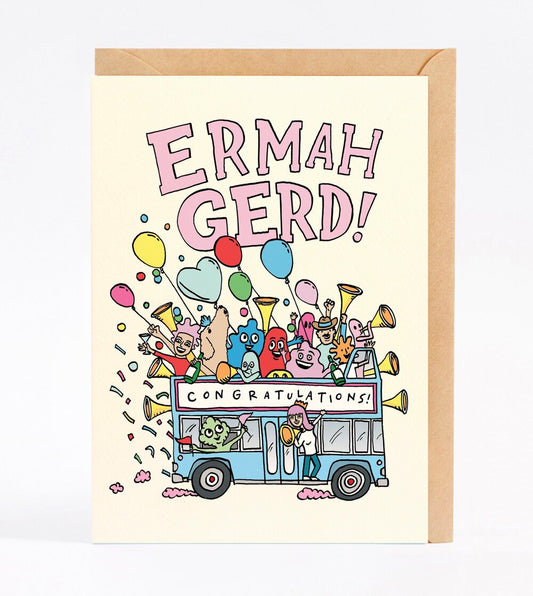 Wally Paper - Party Bus Greeting Card