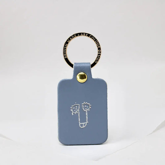 Willy Leather Key Fob Lilac Grey