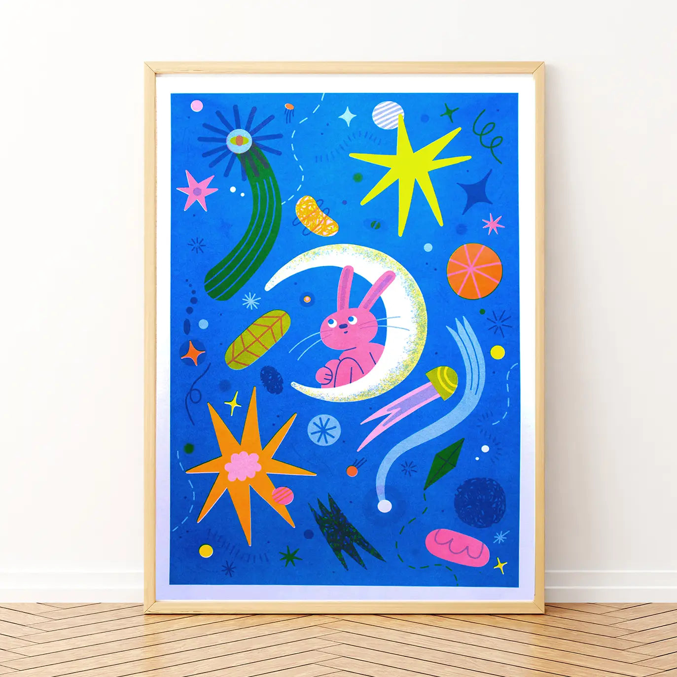 Space Bunny A3 Risograph Print