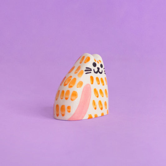 Tiny Cat Orange / Ceramic Piece