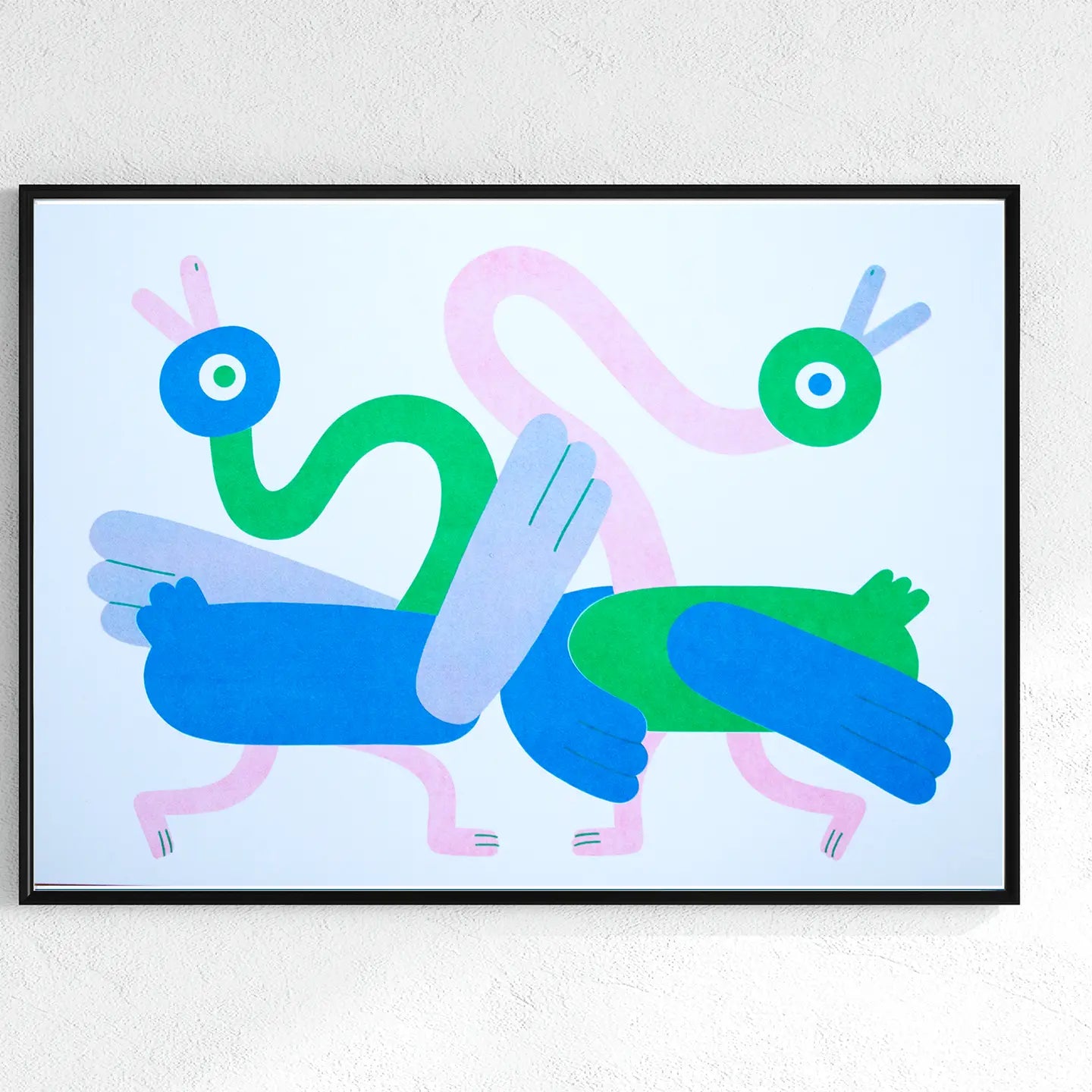 Dancing Ducks A3 Risograph Print