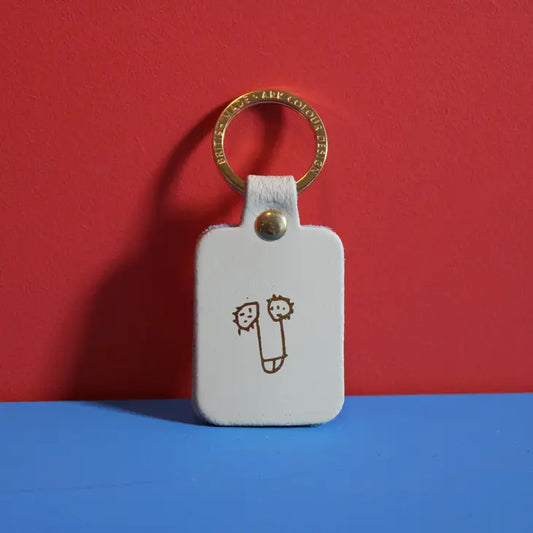 Willy Leather Key Fob Cream