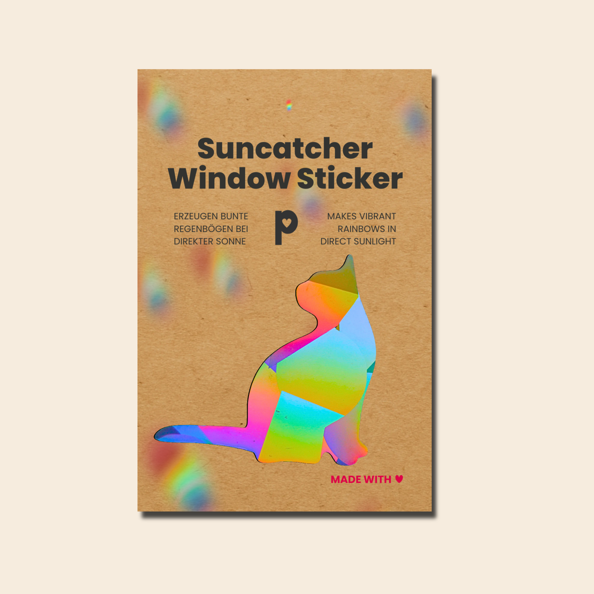 Suncatcher Window Sticker Cat, Prism Decal, Cat Sticker