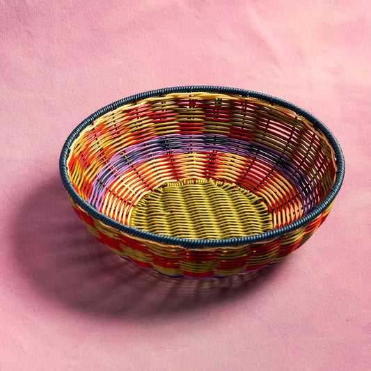 Woven Bowl - Red/Olive