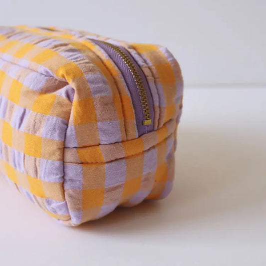Kumquat Bloom Seersucker Dopp Kit