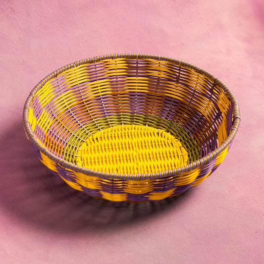 Woven Bowl - Yellow/Lilac
