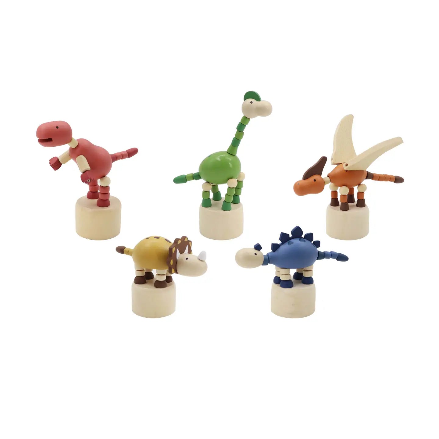 Wooden Dinosaur Press Toy