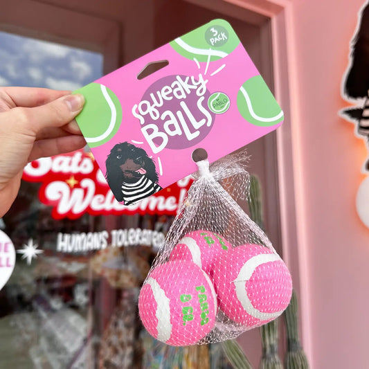 Pack of Three Squeaky Balls: Pink