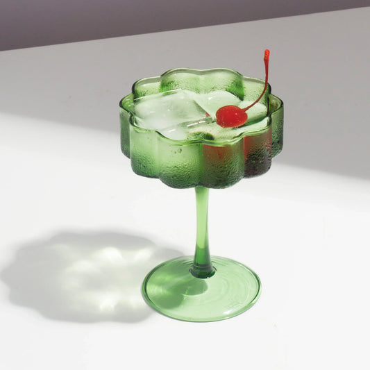 TWO x WAVE COUPE GLASSES - GREEN