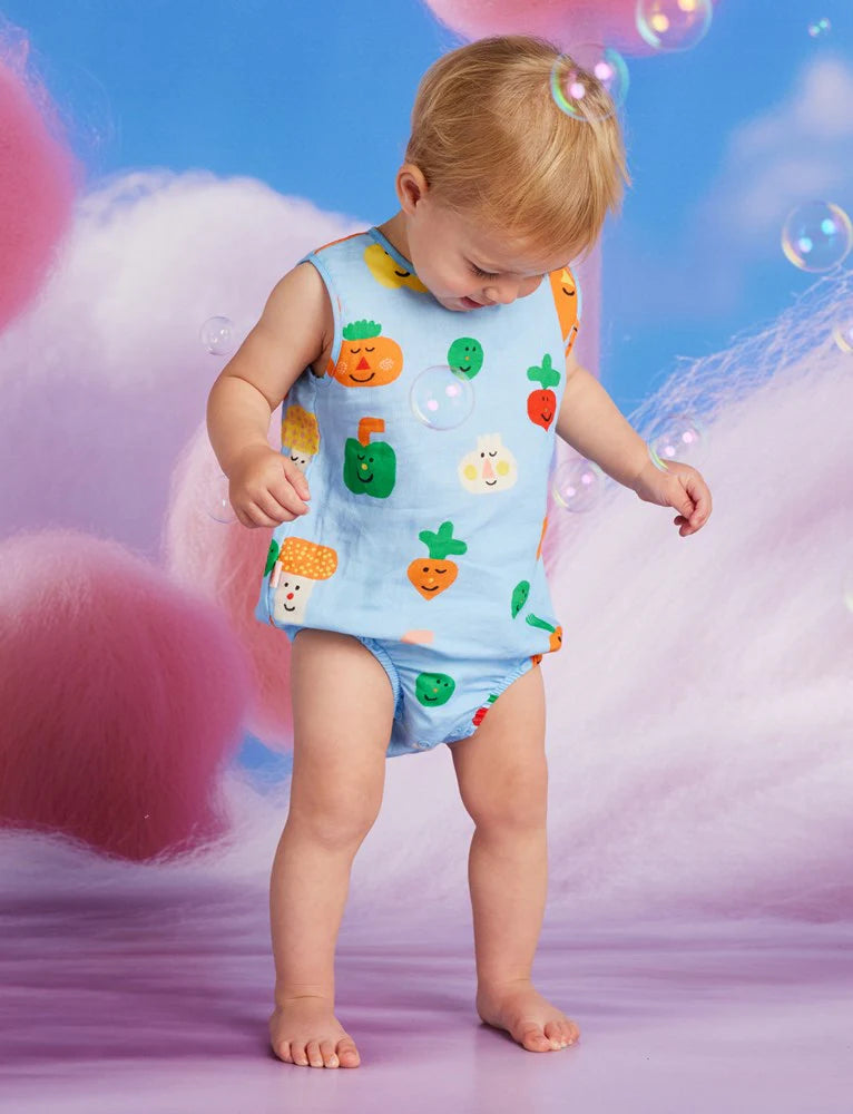 Teeny Tiny Veg Woven Singletsuit